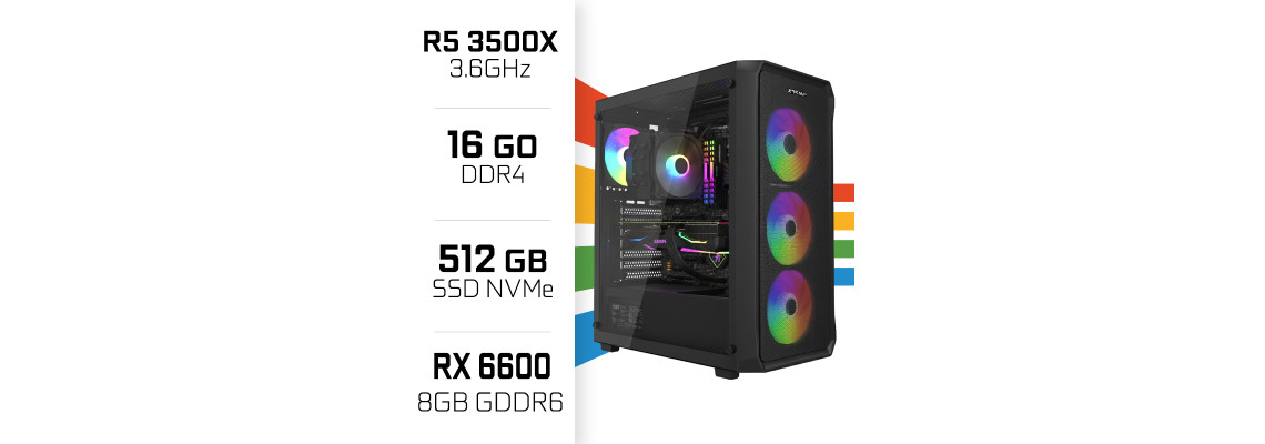 PC Gamer UltraPC Ryzen 5 3500X/16GB/512GB SSD/RX6600 AMD Ryzen 5 Ul