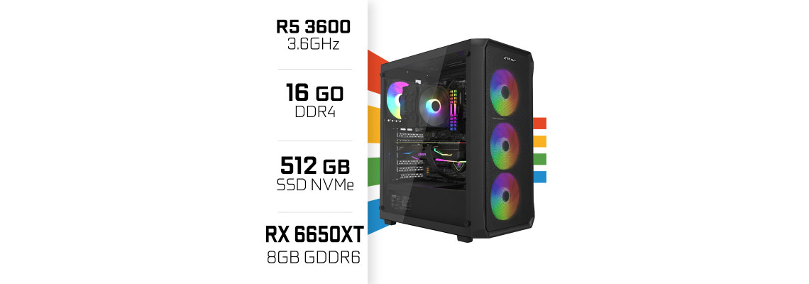 PC Gamer UltraPC Ryzen 5 3600/16GB/512GB SSD/RX6650XT 8GB AMD Ryzen