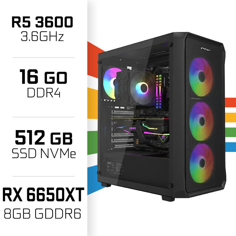 コンパクトゲーミングPC Ryzen5 3600 RX 6650 XT pc-gamer-ultrapc-ryzen-5-3600-