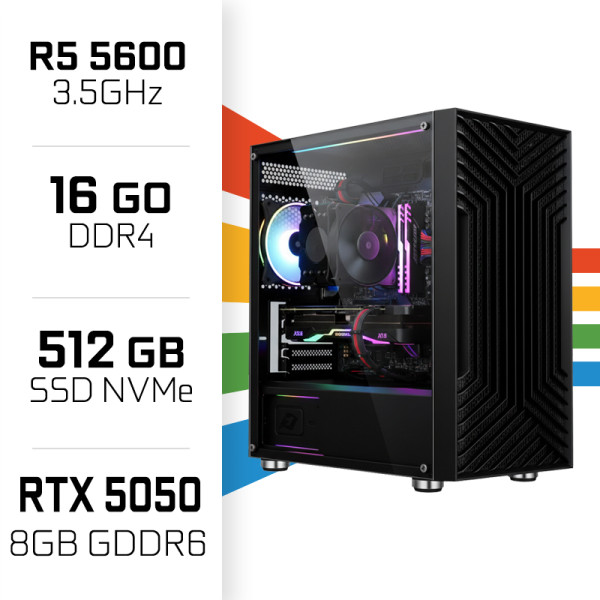 PC Gamer UltraPC Ryzen 5 5600/16GB/512GB SSD/RTX5050 8GB AMD Ryzen 5 UltraPC, Ultra Pc Gamer Maroc