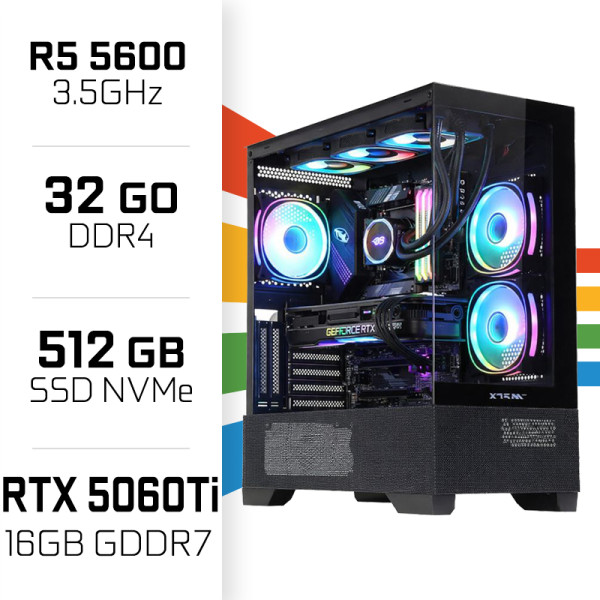 PC Gamer Ryzen 5 5600/32GB/512GB SSD/RTX5060Ti 16GB AMD Ryzen 5 UltraPC, Ultra Pc Gamer Maroc