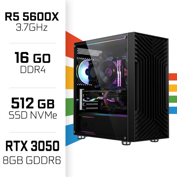 PC Gamer UltraPC Ryzen 5 5600X/16Go/512Go SSD/RTX3050 8Go AMD Ryzen 5 UltraPC, Ultra Pc Gamer Maroc