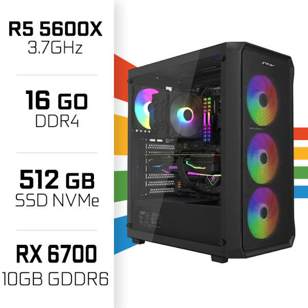 PC Gamer UltraPC Ryzen5 5600X/16GB/512GB SSD/RX6700 10GB AMD Ryzen 5 UltraPC, Ultra Pc Gamer Maroc
