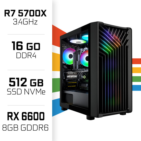 PC Gamer UltraPC Ryzen 7 5700X/512GB SSD/16GB/RX6600 AMD Ryzen 7 UltraPC, Ultra Pc Gamer Maroc