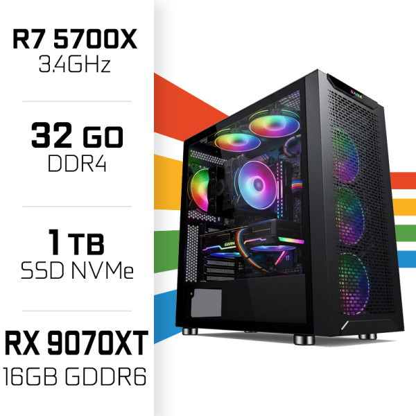 PC Gamer UltraPC Ryzen 7 5700X/32GB/1TB SSD/RX9070 XT AMD Ryzen 7 UltraPC, Ultra Pc Gamer Maroc