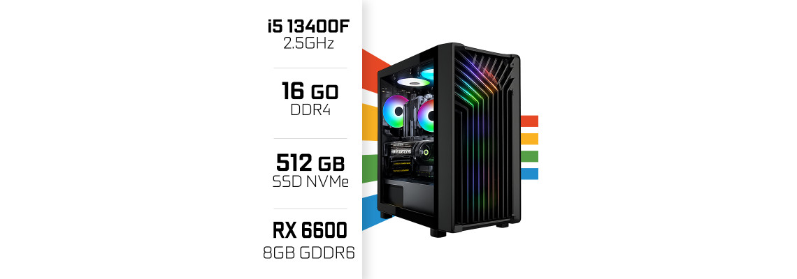 PC Gamer UltraPC Intel Core i5 13400F/512GB SSD/16GB/RX6600 Intel C