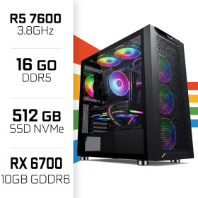 PC Gamer UltraPC Ryzen 5 7600/16GB DDR5/512GB SSD/RX6700 AMD Ryzen 5 UltraPC, Ultra Pc Gamer Maroc