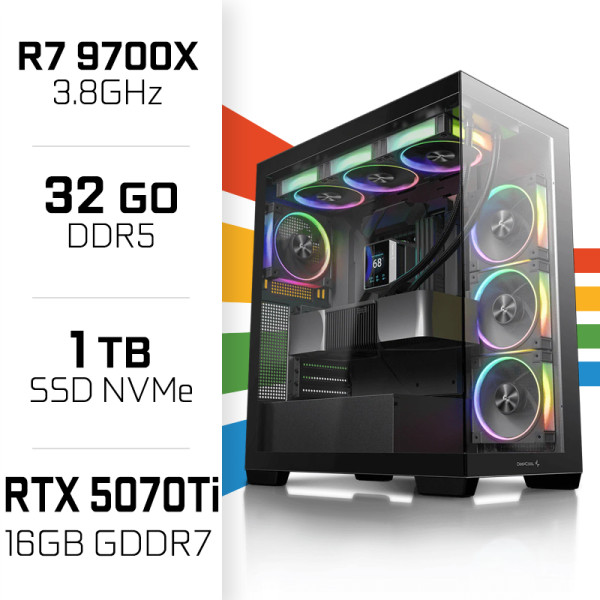 PC Gamer UltraPC Ryzen 7 9700X/32GB DDR5/1TB SSD/RTX5070 TI AMD Ryzen 7 UltraPC, Ultra Pc Gamer Maroc