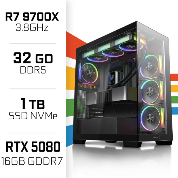 PC Gamer UltraPC Ryzen 7 9700X/32GB DDR5/1TB SSD/RTX5080 AMD Ryzen 7 UltraPC, Ultra Pc Gamer Maroc