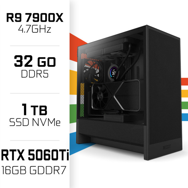 PC Gamer UltraPC Ryzen 9 7900X/1TB SSD/32GB DDR5/RTX5060Ti 16G AMD Ryzen 9 UltraPC, Ultra Pc Gamer Maroc