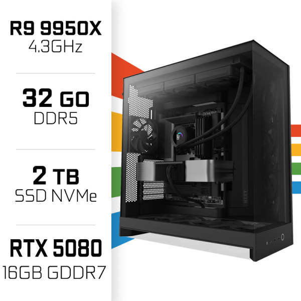 PC Gamer Ultrapc Ryzen 9 9950X/2TB SSD/32GB DDR5/RTX5080 AMD Ryzen 9 UltraPC, Ultra Pc Gamer Maroc