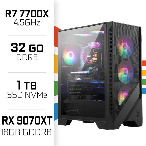 PC Gamer UltraPC Ryzen 7 7700X/1TB SSD/32GB DDR5/RX9070XT AMD Ryzen 7 UltraPC, Ultra Pc Gamer Maroc