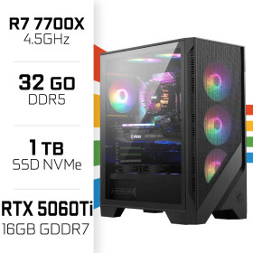 PC Gamer UltraPC Ryzen 7 7700X/1TB SSD/32GB DDR5/RTX5060Ti 16G AMD Ryzen 7 UltraPC, Ultra Pc Gamer Maroc