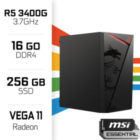 PC Gamer POWERED BY MSI Ryzen 5 3400G/256GB SSD/16GB/Radeon Vega11 POWERED BY MSI UltraPC, Ultra Pc Gamer Maroc