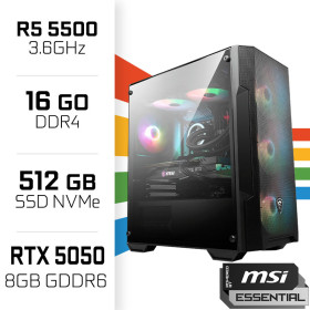 PC Gamer POWERED BY MSI Ryzen 5 5500 /16GB/512GB SSD/RTX5050 AMD Ryzen 5 UltraPC, Ultra Pc Gamer Maroc