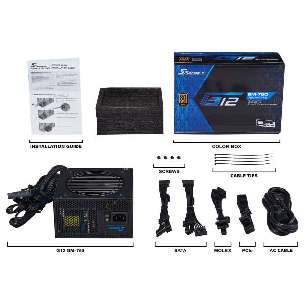 Seasonic G12 GM-750 80PLUS Gold (2024) Entre 700 W et 799 W Seasonic, Ultra Pc Gamer Maroc