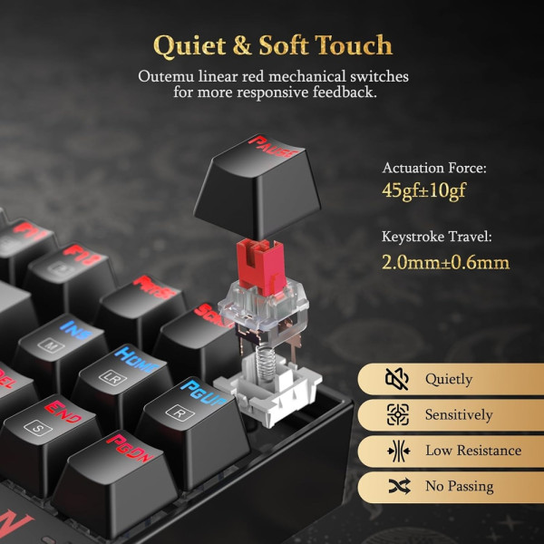 Redragon Kumara K552LGY TKL RGB (Outemu Red Switches) Claviers Redragon, Ultra Pc Gamer Maroc