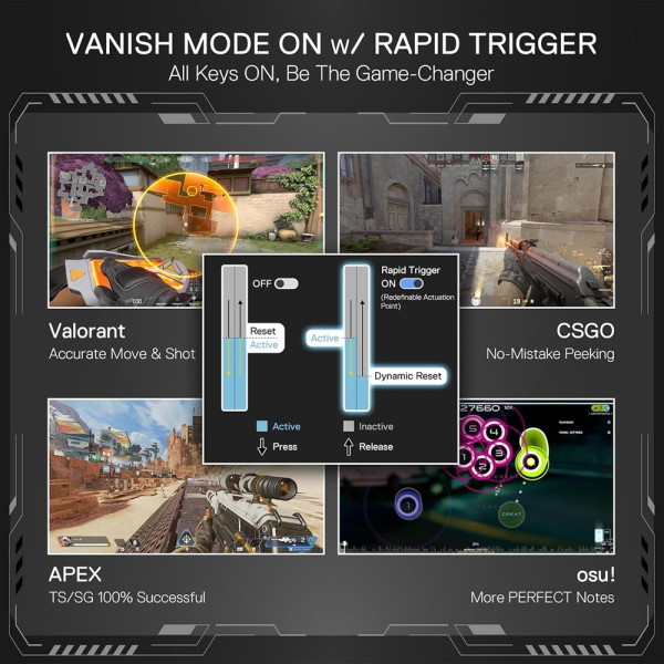 Redragon K673WB-RGB-M Wired RGB (UltraMag Magnetic Switches) Claviers Redragon, Ultra Pc Gamer Maroc