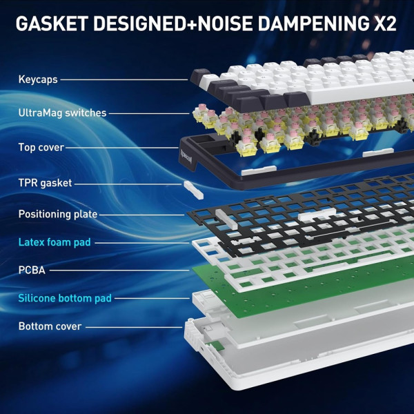 Redragon K673WB-RGB-M Wired RGB (UltraMag Magnetic Switches) Claviers Redragon, Ultra Pc Gamer Maroc