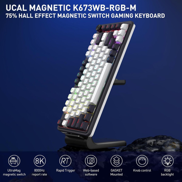 Redragon K673WB-RGB-M Wired RGB (UltraMag Magnetic Switches) Claviers Redragon, Ultra Pc Gamer Maroc