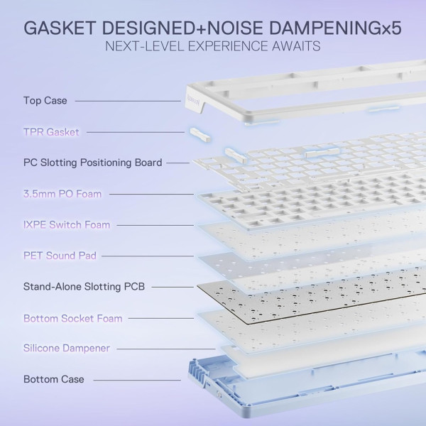 Redragon UCAL MAX K673 PRO 75% Wireless RGB (Moonrise Violet) Claviers Redragon, Ultra Pc Gamer Maroc