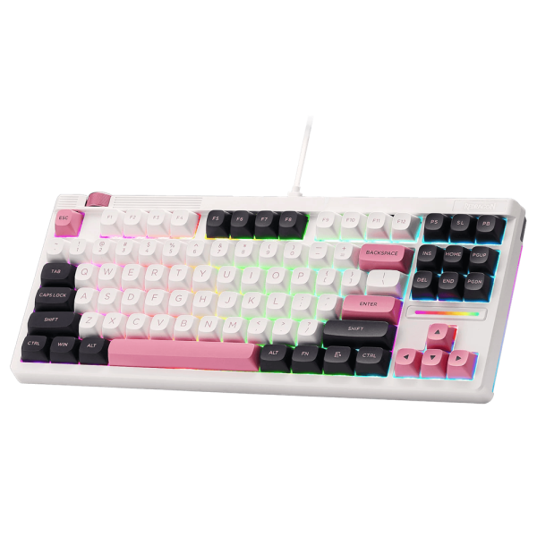 Redragon K729 OTIM Pro Wireless Mechanical Keyboard (White/Black/Pink) Claviers Redragon, Ultra Pc Gamer Maroc