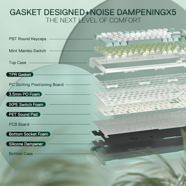 Redragon Galatin PRO K719 Wireless (Jade Cloud) Claviers Redragon, Ultra Pc Gamer Maroc