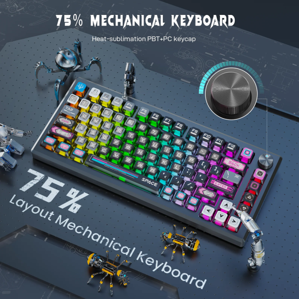 Redragon Uranus PRO K732MC RGB Aluminum Wireless Keyboard (Wukong Switches) Claviers Redragon, Ultra Pc Gamer Maroc