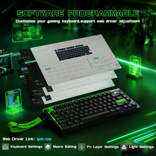 ATTACK SHARK R85 HE Rapid Trigger Magnetic Switch (Fluorescent Green) Claviers ATTACK SHARK, Ultra Pc Gamer Maroc