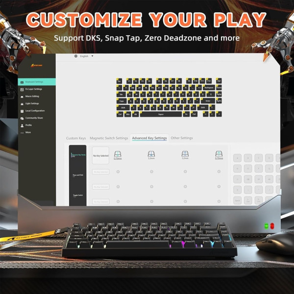 ATTACK SHARK R82 HE Rapid Trigger Magnetic Switch (Black) Claviers ATTACK SHARK, Ultra Pc Gamer Maroc