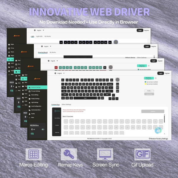 ATTACK SHARK X820 Ultra Shark Switch (Lavender) Claviers ATTACK SHARK, Ultra Pc Gamer Maroc