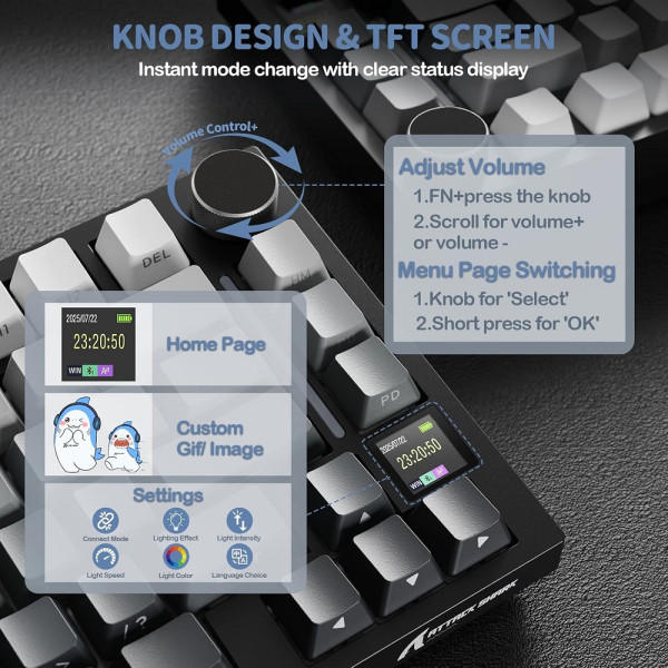 ATTACK SHARK X820 Ultra Shark Switch (Moonlit Night) Claviers ATTACK SHARK, Ultra Pc Gamer Maroc