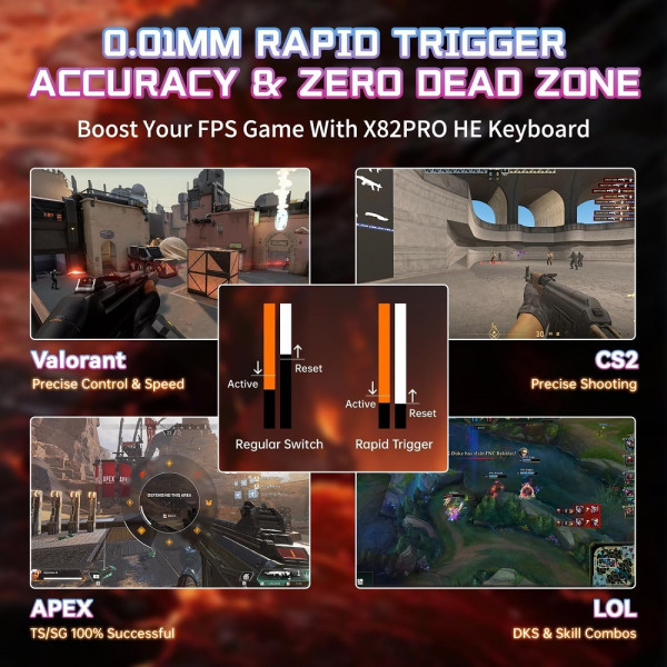 ATTACK SHARK X82 Pro HE Magnetic Switch (Black Contours) Claviers ATTACK SHARK, Ultra Pc Gamer Maroc