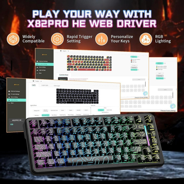 ATTACK SHARK X82 Pro HE Magnetic Switch (Black Contours) Claviers ATTACK SHARK, Ultra Pc Gamer Maroc