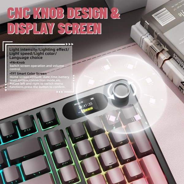 ATTACK SHARK X98 PRO Wireless Blueberry Switch (Blackberry) Claviers ATTACK SHARK, Ultra Pc Gamer Maroc