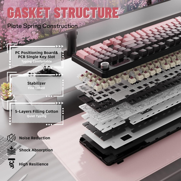 ATTACK SHARK X98 PRO Wireless Blueberry Switch (Blackberry) Claviers ATTACK SHARK, Ultra Pc Gamer Maroc