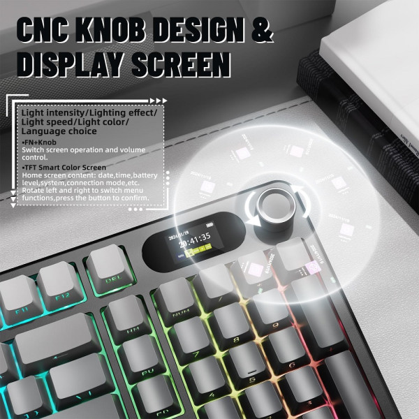 ATTACK SHARK X98 PRO Wireless Blueberry Switch (Moonlit Night) Claviers ATTACK SHARK, Ultra Pc Gamer Maroc