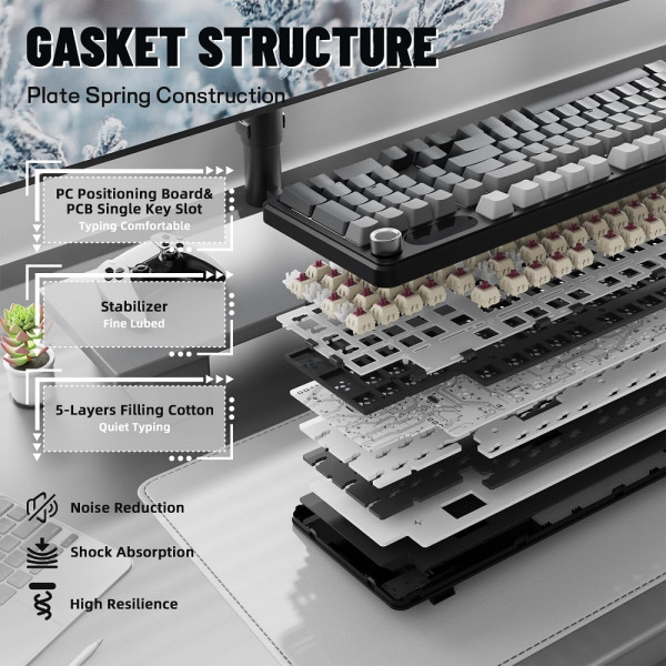 ATTACK SHARK X98 PRO Wireless Blueberry Switch (Moonlit Night) Claviers ATTACK SHARK, Ultra Pc Gamer Maroc