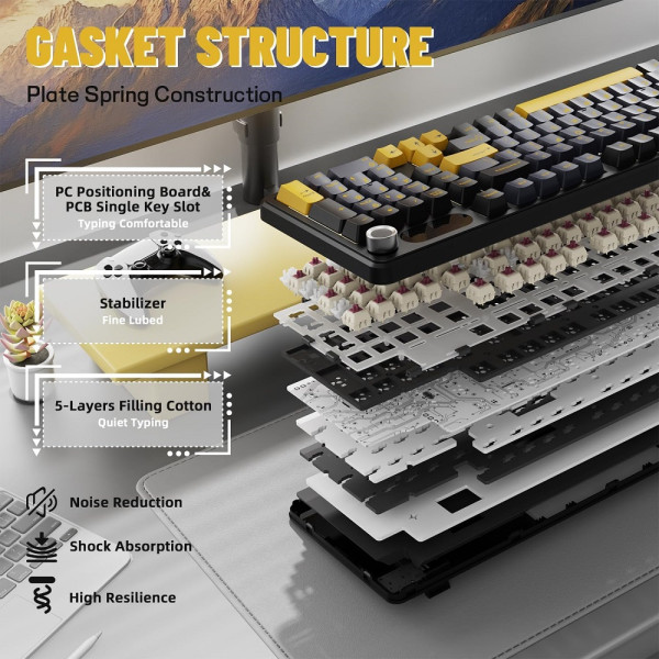 ATTACK SHARK X98 PRO Wireless Blueberry Switch (Star Black) Claviers ATTACK SHARK, Ultra Pc Gamer Maroc