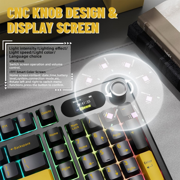 ATTACK SHARK X98 PRO Wireless Blueberry Switch (Star Black) Claviers ATTACK SHARK, Ultra Pc Gamer Maroc