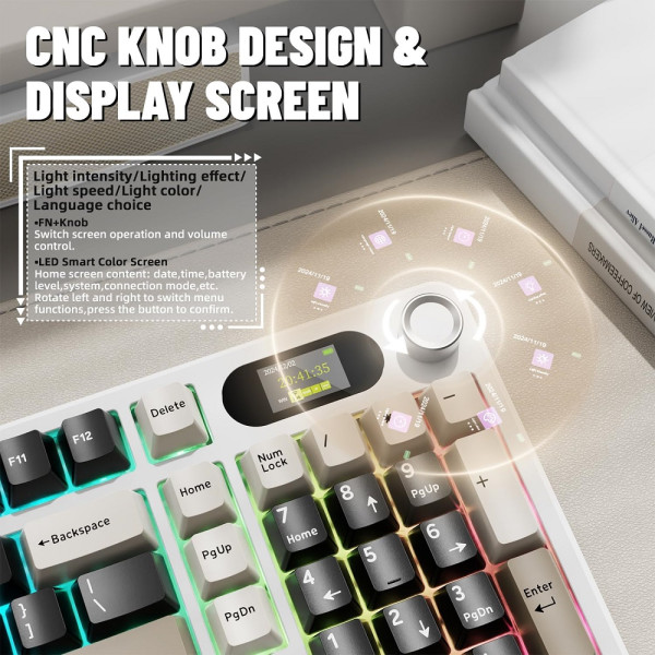 ATTACK SHARK X98 PRO Wireless Blueberry Switch (Cheese White) Claviers ATTACK SHARK, Ultra Pc Gamer Maroc