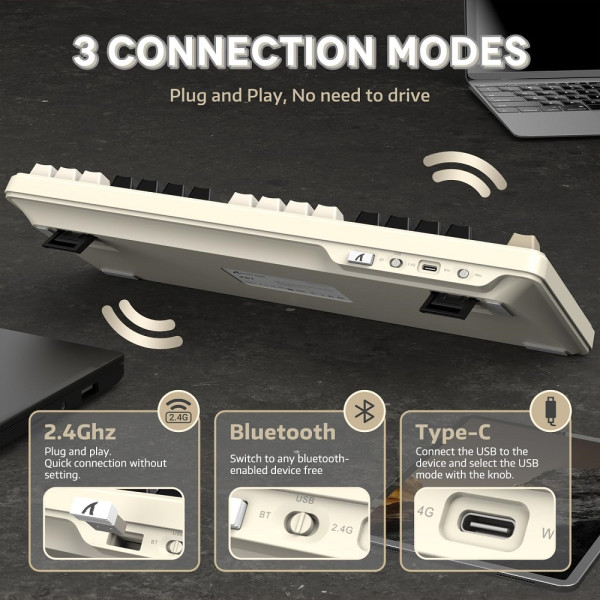 ATTACK SHARK X87 Strawberry Switch (Cheese White) Claviers ATTACK SHARK, Ultra Pc Gamer Maroc