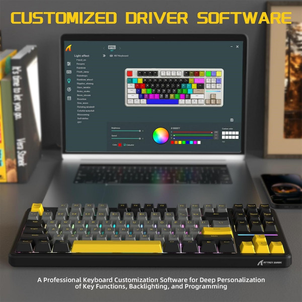 ATTACK SHARK X87 Strawberry Switch (Star Black) Claviers ATTACK SHARK, Ultra Pc Gamer Maroc