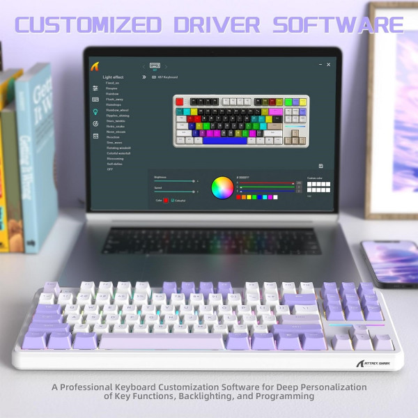 ATTACK SHARK X87 Strawberry Switch (Twilight) Claviers ATTACK SHARK, Ultra Pc Gamer Maroc