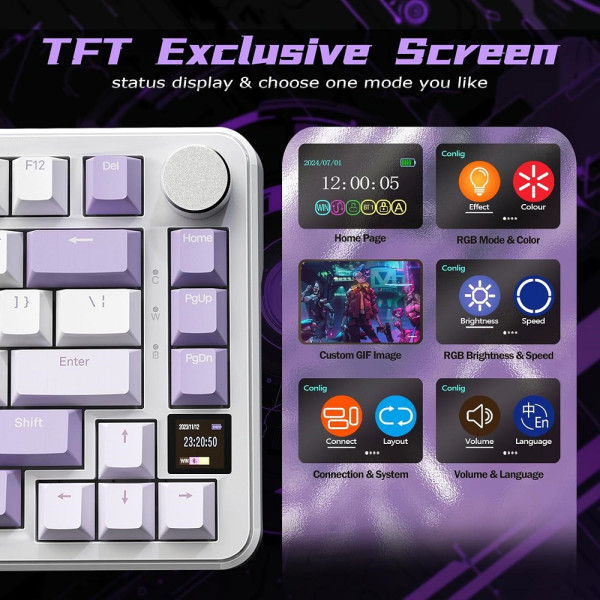 ATTACK SHARK X85 PRO Strawberry Switch (Lavender) Claviers ATTACK SHARK, Ultra Pc Gamer Maroc