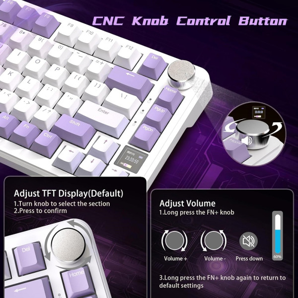 ATTACK SHARK X85 PRO Strawberry Switch (Lavender) Claviers ATTACK SHARK, Ultra Pc Gamer Maroc