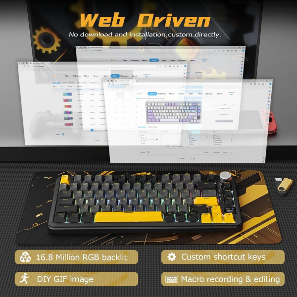 ATTACK SHARK X85 PRO Strawberry Switch (Starry Black) Claviers ATTACK SHARK, Ultra Pc Gamer Maroc