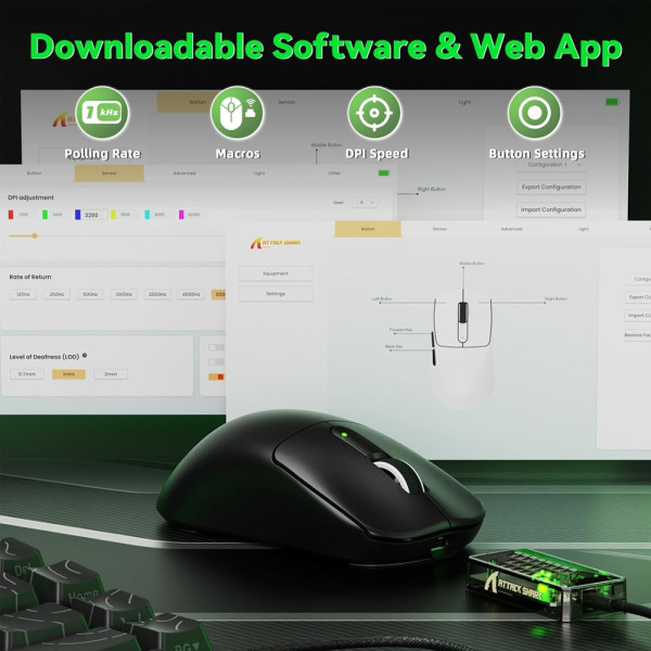 ATTACK SHARK V5 (Black) Souris ATTACK SHARK, Ultra Pc Gamer Maroc