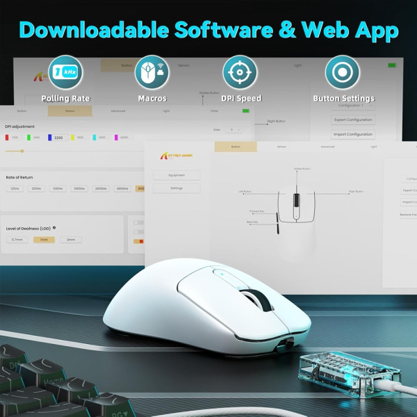 ATTACK SHARK V5 (White) Souris ATTACK SHARK, Ultra Pc Gamer Maroc