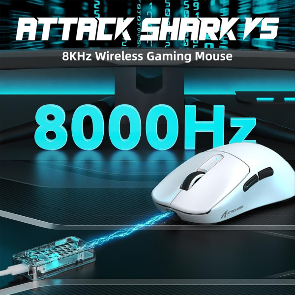 ATTACK SHARK V5 (White) Souris ATTACK SHARK, Ultra Pc Gamer Maroc